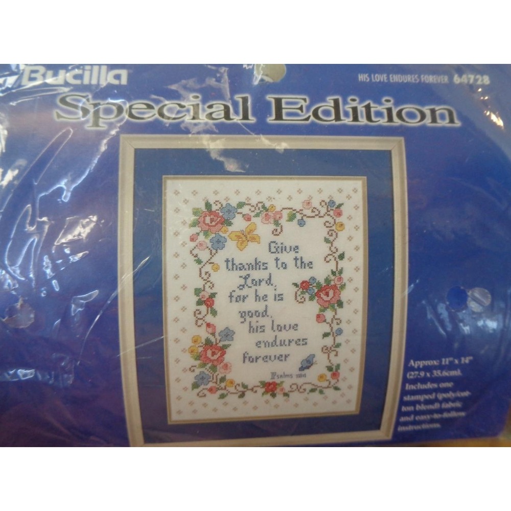 Dimensions Stamped Cross Stitch Kit His Love Endures Forever